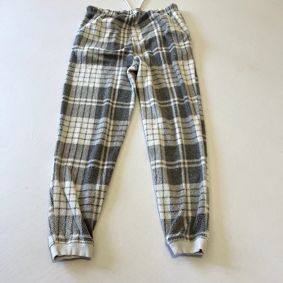 Aerie Women's Plaid Snowed-In Fleece Jogger Pajama Pants Size Gray White S - Picture 7 of 9